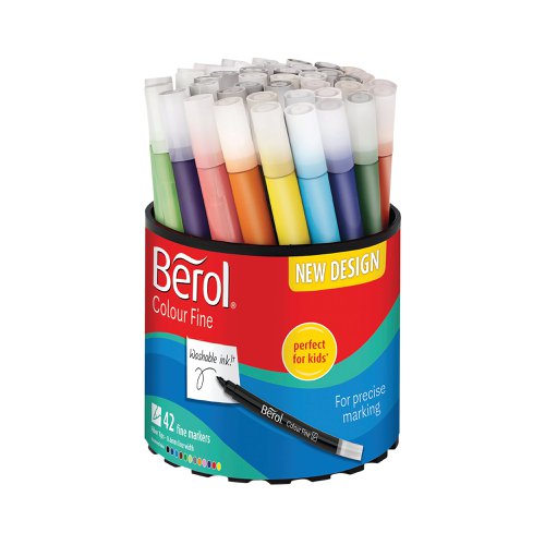 Berol Assorted Water-Based Colourfine Pen Tub (Pack of 42) S0376490 | Newell Brands