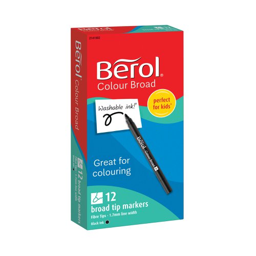 Berol Colour Broad Markers Black (12 Pack) 2141502