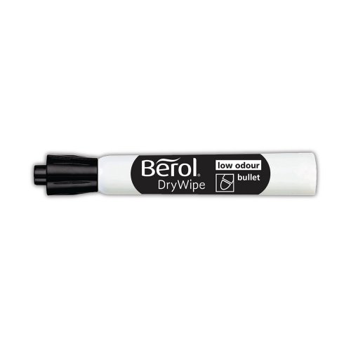 Berol Drywipe Marker Bullet Tip Black (12 Pack) 1984866 BR84866