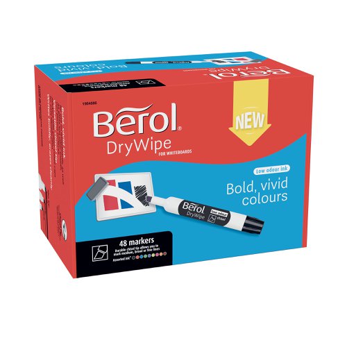 Berol Drywipe Marker Chisel Tip Assorted (48 Pack) 1984886 | Newell Brands