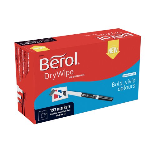 Berol Drywipe Pen Broad Black (192 Pack) 1984897