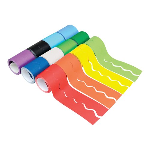 Bordette Fadeless Card Border Rolls 57mm x 15m Assorted (Pack of 12) AR02050