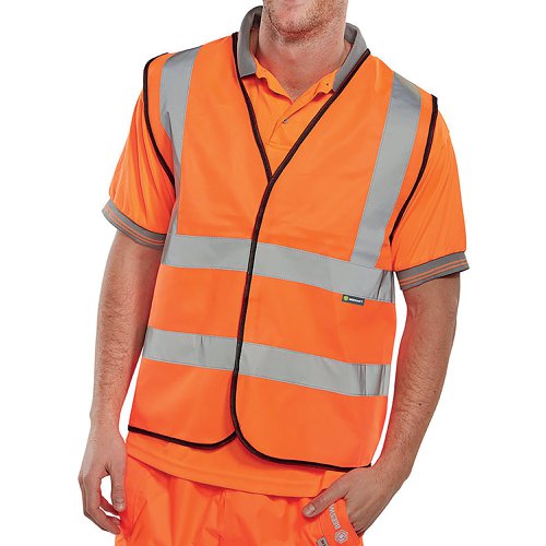 Beeswift High Visibility Waistcoat Full App G Orange Large WCENGORL | Beeswift