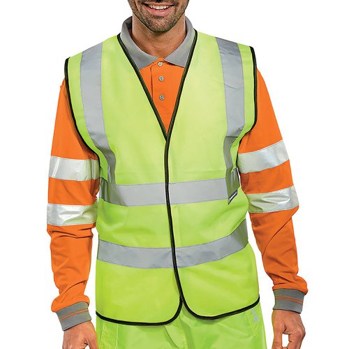 Beeswift High Visibility Waistcoat Full App G Saturn Yellow Large