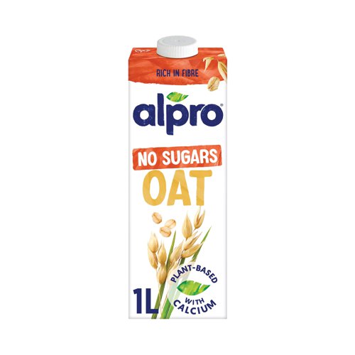 Alpro Oat No Sugars, provides an alternative to dairy that is lactose free, low in calories and with no sugars. Great tasting product with a subtle hint of Oat, works well over cereal, in porridge and in smoothies.