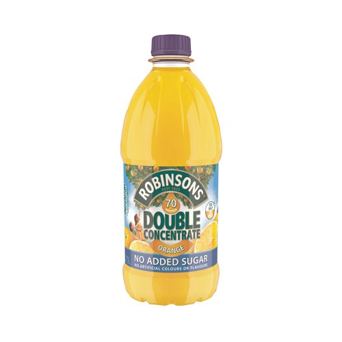 Robinsons Orange Double Concentrate No Added Sugar Squash 1.75L (Pack of 2)