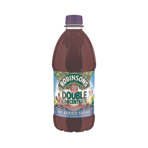 Robinsons (Pack of 2) NAS Double Concentrate Apple and Blackcurrant 1.75L 402047