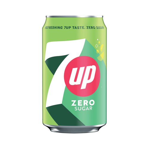 When you need a refreshing blast of bubbles on a hot afternoon, nothing tastes better than the crisp, clean taste of 7 Up Zero. A carbonated drink with the fresh flavour of lemon and limes, 7 Up Zero provides an energising caffeine-free, sugar-free alternative to regular 7 Up. Only 7 calories per can. Also, colour-free and preservative-free. 330ml cans are perfect for one person. Pack of 24 cans.