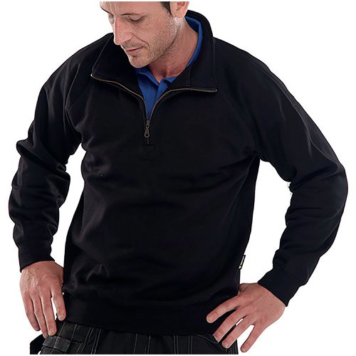 Beeswift Quarter Zip Sweatshirt Black S CLQZSSBLS | Beeswift