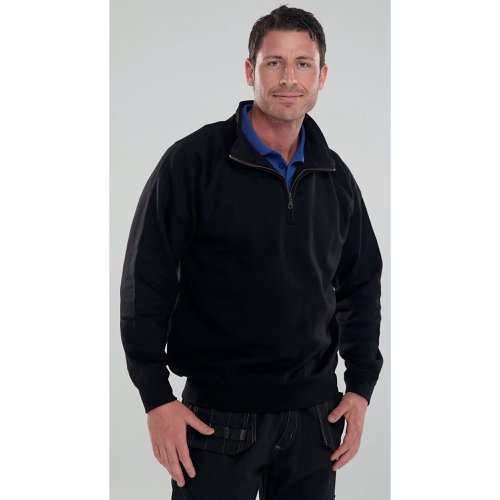 Beeswift Quarter Zip Sweatshirt Black S CLQZSSBLS | Beeswift