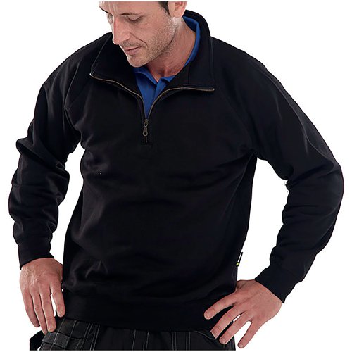 Beeswift Quarter Zip Sweatshirt Black M CLQZSSBLM | Beeswift