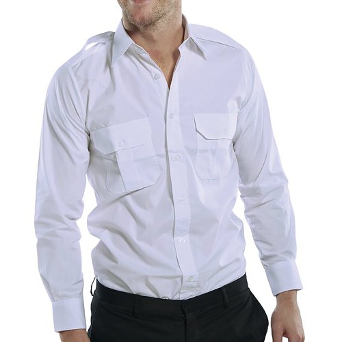 Beeswift Pilot Long Sleeve Shirt White 19.5