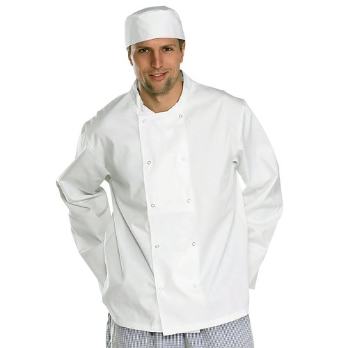 Beeswift Chefs Long Sleeve Jacket Stud Fastening White S