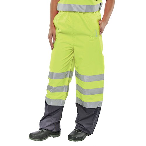 Beeswift Belfry Hi Vis Trousers Saturn Yellow/Navy Blue 2XL BETSYN2XL