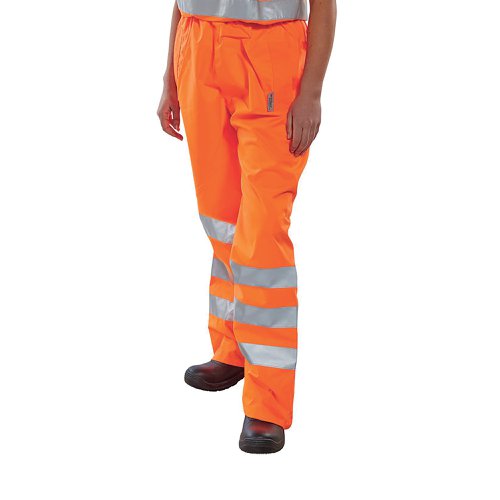 Beeswift Birkdale High Visibility Breathable Trousers Orange Large BITORL | Beeswift