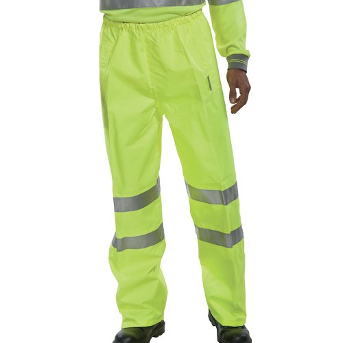 Beeswift Birkdale High Visibility Breathable Trousers Saturn Yellow Small BITSYS | Beeswift