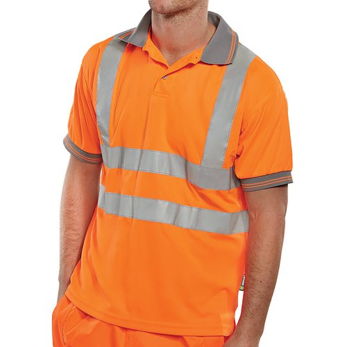 Beeswift High Visibility Short Sleeve Polo Shirt Orange L BPKSENORL