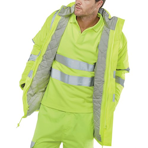 Beeswift MicroflexFire Retardant Anti-Static Padded Jacket Saturn Yellow S CFRLR3456SYS | Beeswift