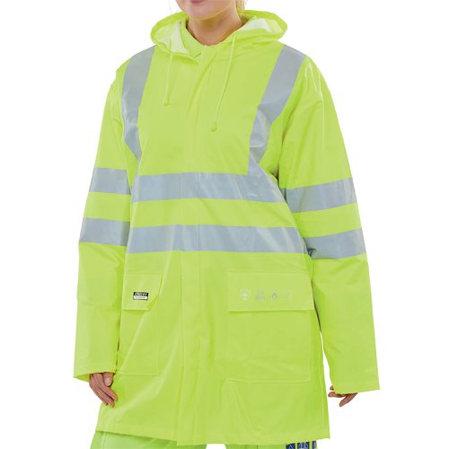 Beeswift Fire Retardant Anti-Static High Visibility Jacket Saturn Yellow S CFRLR55SYS | Beeswift