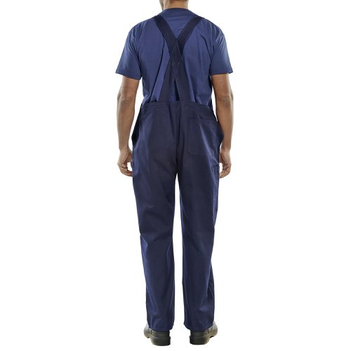 Beeswift Bib and Braces Cotton Drill Navy Blue 34 CDBBN34 | BSW01397 | Beeswift