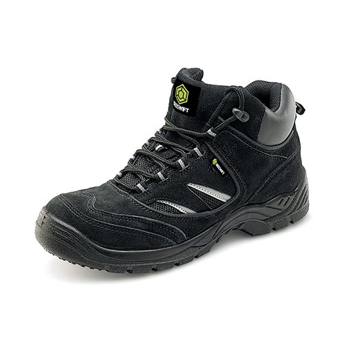 Beeswift Click Lace Up S1 Safety Trainer Boots 1Pr Black 6 CDDTBBL06