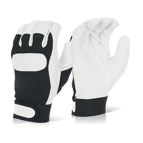 Beeswift Drivers Gloves with Knitted Back Black/White Small DGVCS