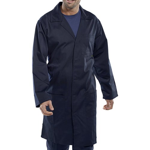 Beeswift Click Polycotton Warehouse Coat Navy Blue Size 54 PCWCN54