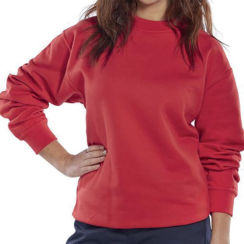 Beeswift Click Polycotton Sweatshirt Red L CLPCSREL