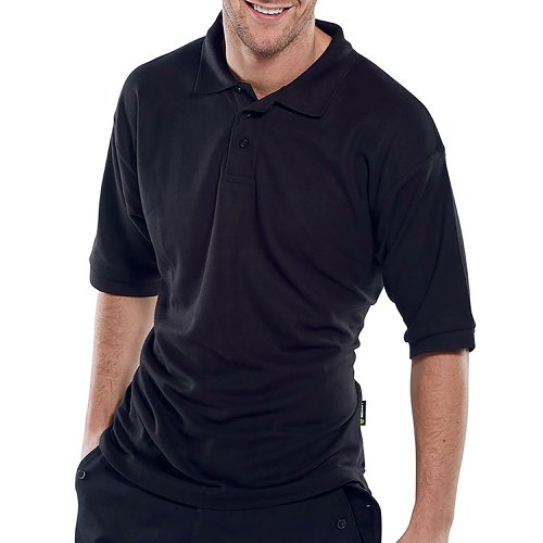 Beeswift Click Short Sleeve Polo Shirt Black L CLPKSBLL