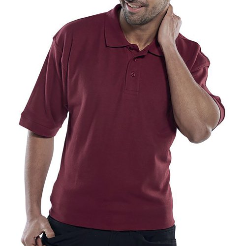 Beeswift Click Short Sleeve Polo Shirt Burgundy M CLPKSBUM