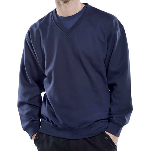 Beeswift Click V-Neck Sweatshirt Navy Blue 2XL CLVPCSN2XL | Beeswift