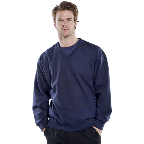 Beeswift Click V-Neck Sweatshirt Navy Blue 2XL CLVPCSN2XL | Beeswift