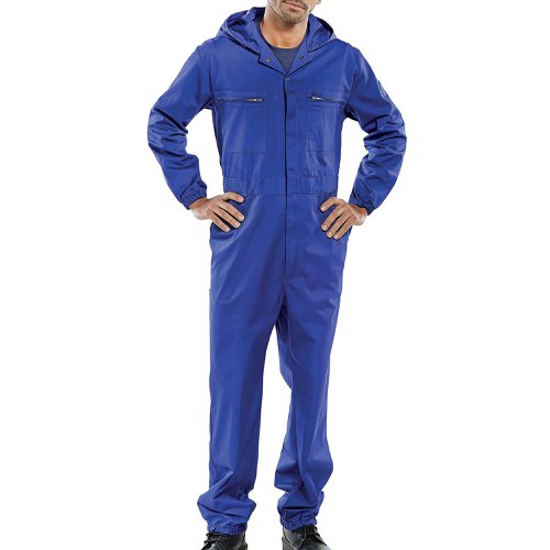 Beeswift Super Click Hooded Boilersuit Royal Blue 40