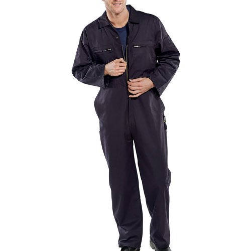 Beeswift Super Click Heavyweight Boilersuit Navy Blue 36