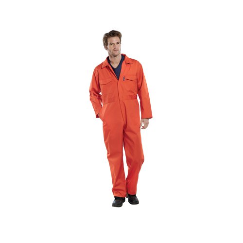 Beeswift Click Polycotton Boilersuit Orange 34 Inch PCBSOR34