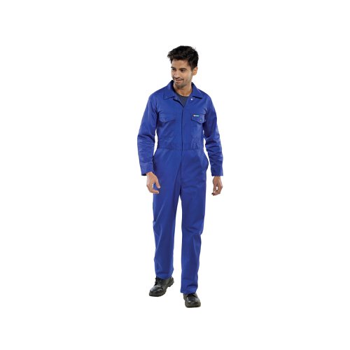 Beeswift Click Polycotton Boilersuit Royal Blue 32 Inch