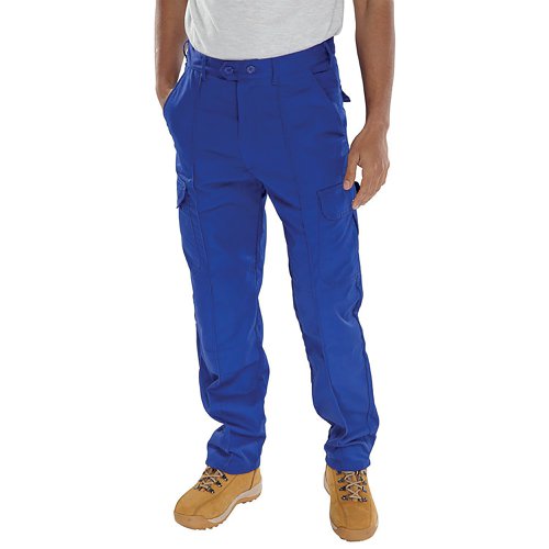 Beeswift Super Click Drivers Trousers Royal Blue 32