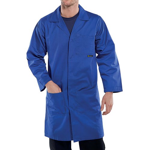 Beeswift Polycotton Warehouse Coat Royal Blue 34