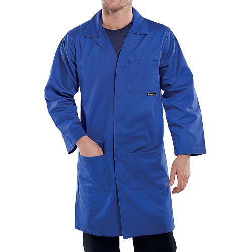 Beeswift Polycotton Warehouse Coat Royal Blue 36