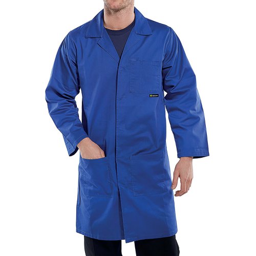 Beeswift Polycotton Warehouse Coat Royal Blue 44