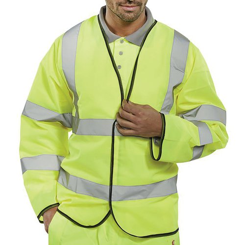 Beeswift High Visibility Long Sleeve Jerkin Saturn Yellow L PKJENGL | BSW04797 | Beeswift