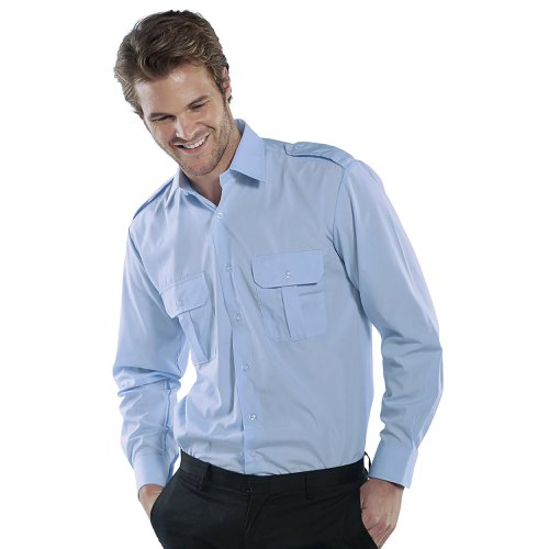 Beeswift Pilot Long Sleeve Shirt Sky Blue 16 PSLSB16 BSW04899