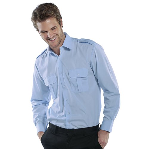 Beeswift Pilot Long Sleeve Shirt Sky Blue 18 PSLSB18 BSW04903