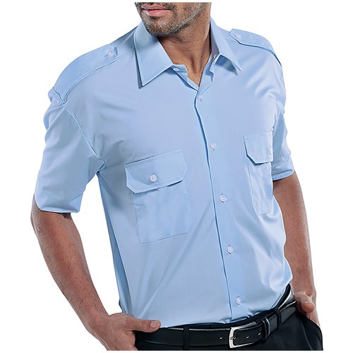 Beeswift Pilot Short Sleeve Shirt Sky Blue 15