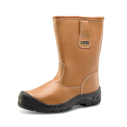 Beeswift Click Lined Steel Toe Scuff Cap Leather Upper Rigger Boots 1Pr Tan 10 RBLSSC10