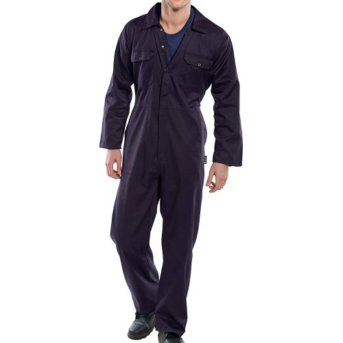 Beeswift Click Polycotton Regular Boilersuit Navy Blue 36