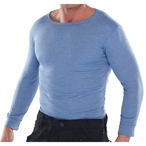 Beeswift Long Sleeve Thermal Vest Blue L THVLSL BSW06095