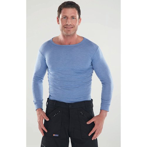 Beeswift Long Sleeve Thermal Vest Blue L THVLSL BSW06095