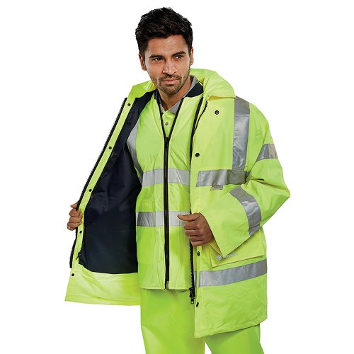 Beeswift 4 In 1 High Visibility Jacket and Bodywarmer Saturn Yellow 3XL TJFSSY3XL | BSW06153 | Beeswift