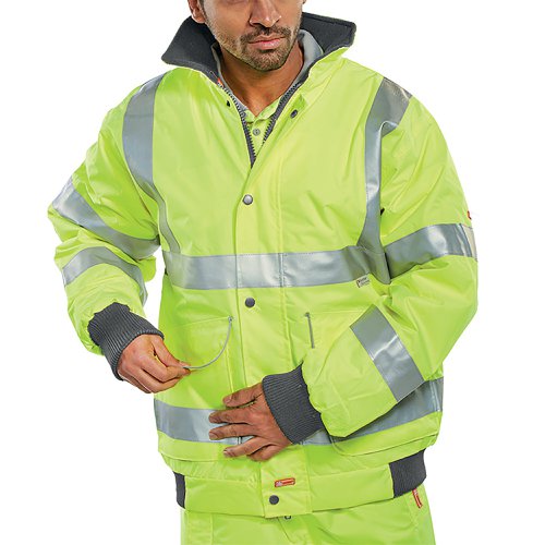 Beeswift Super High Visibility Bomber Jacket Saturn Yellow S BD75SYS | Beeswift